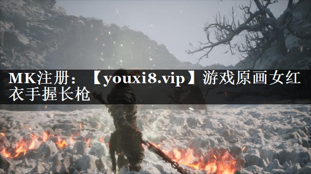游戏原画女红衣手握长枪